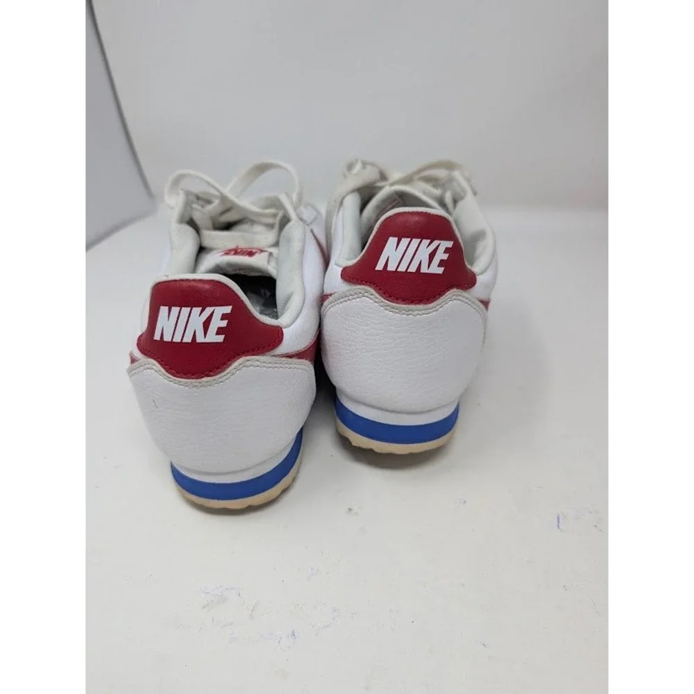 Nike Classic Cortez Leather Forrest Gump White Red Blue Sneakers Men's 8.5